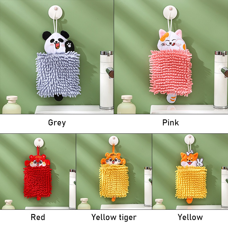 Munroe Chenille Khăn Lau Tay Thấm Hút Nước Hình Động Vật Hoạt Hình Cho Nhà Bếp Phòng Tắm