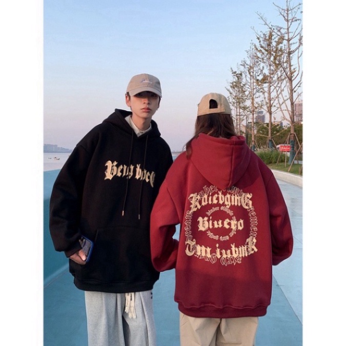 Áo hoodie nam nữ unisex nỉ bông bigsize dáng rộng tay dài có mũ mặc đồ đôi phong cách hàn quốc HOT 2023