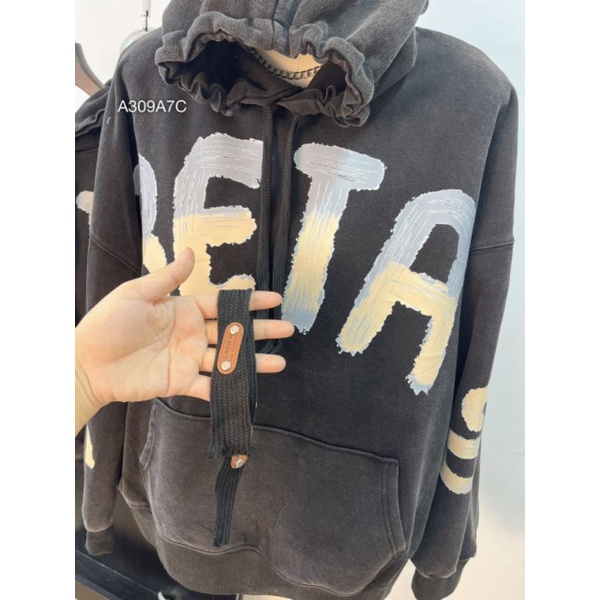 Áo Nỉ Hoodie BETA In Nổi Form Rộng, Áo Khoác Hoodie Unisex Nam Nữ Chất Nỉ Bông Có Mũ 2 Lớp Dày Dặn Cá Tính
