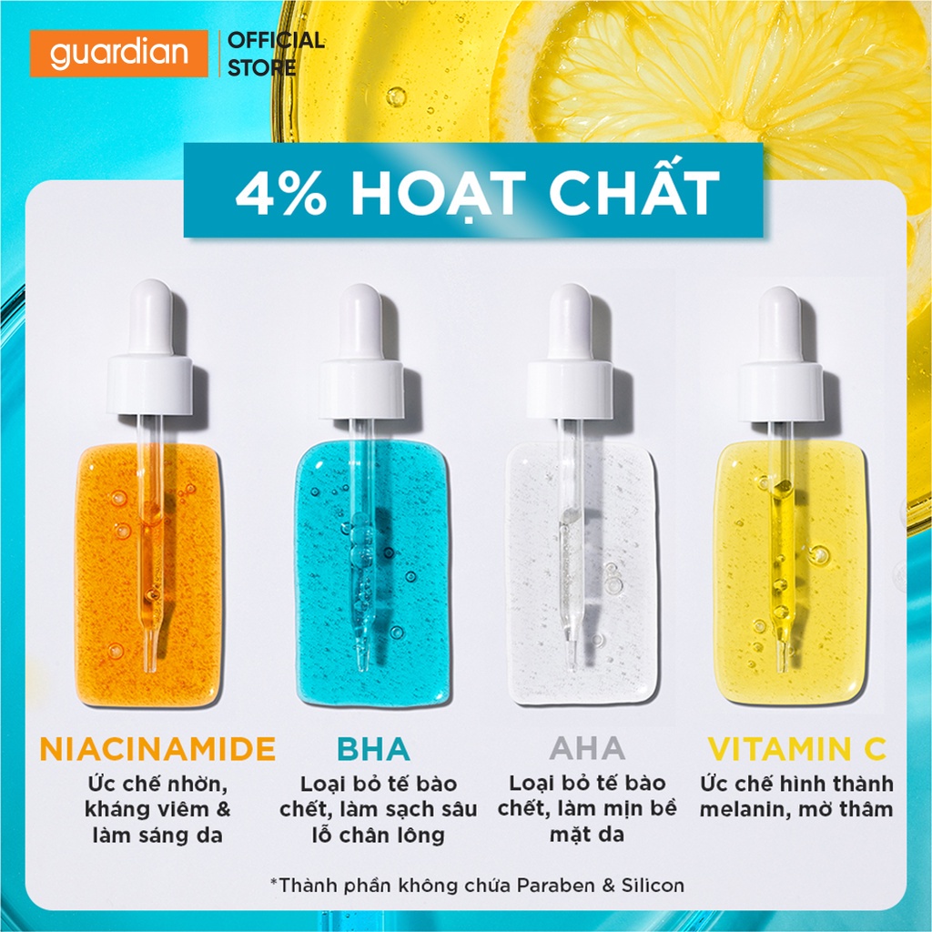 Tinh Chất Mờ Thâm Sáng Da Garnier Bright Complete Anti-Acness Booster Serum 4% Cho Da Dầu Mụn 30ml