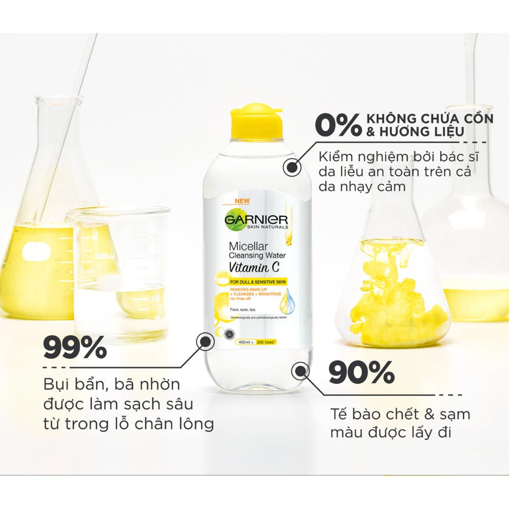 Nước Làm Sạch Và Tẩy Trang Dưỡng Sáng Da Micellar Water Vitamin C GARNIER 400ml