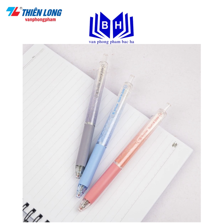 Bút gel Quick Dry Thiên Long GEL-033 ngòi 0.5mm - Mực khô siêu nhanh - Mực xanh