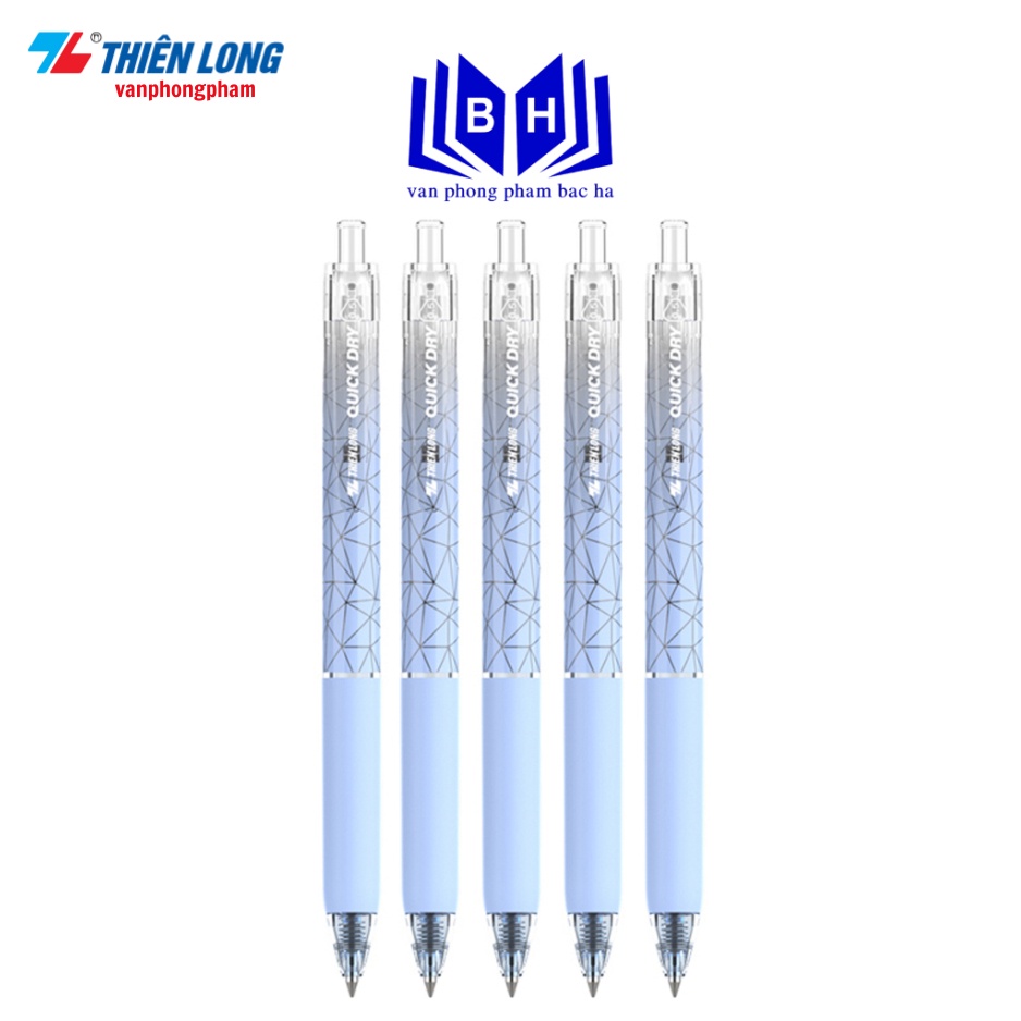 Bút gel Quick Dry Thiên Long GEL-033 ngòi 0.5mm - Mực khô siêu nhanh - Mực xanh