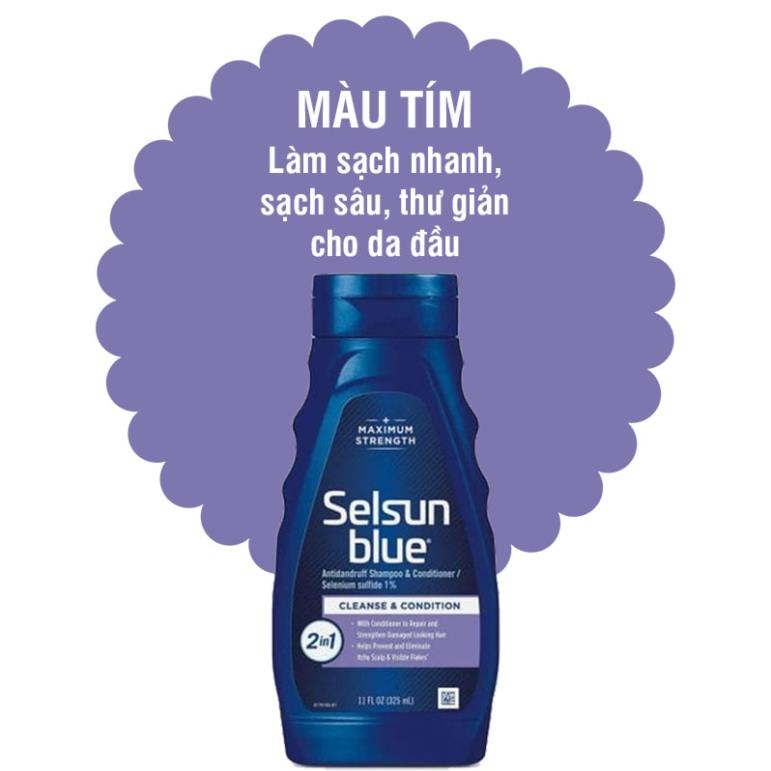 Dầu Gội Tr﻿ị Gàu,Chống Gàu Selsun Blue Medicated Maximum Strength Dandruff Shampoo 325ml