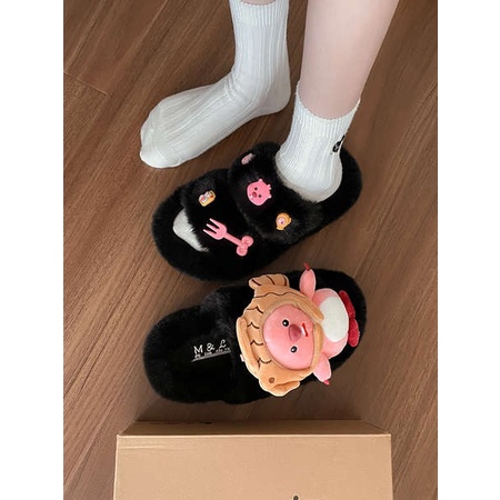 Dép cotton Đế Dày Thời Trang Mùa Thu Xinh Xắn Dành Cho Nữ