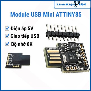 Module USB Mini ATTINY85 tương thích với Uno R3 bộ nhớ 8k Flash.