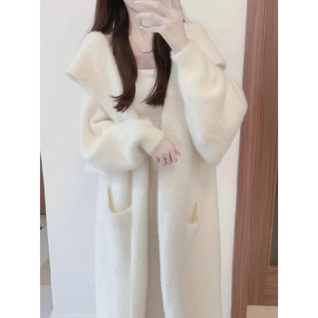 Áo Khoác cardigan Có Nón Dài Qua Gối Thời Trang Thu Đông