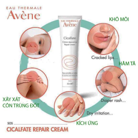 Kem phục hồi da Avene tổn thương do mụn, peel, lăn kim Cicalfate Repair Cream 100ml /