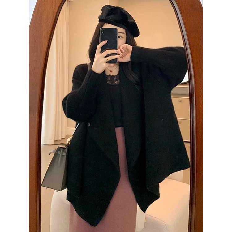 Áo Khoác cardigan Dệt Kim Dày Dặn Eo Cao Thời Trang Thu Đông Phong Cách Hàn Quốc Cho Nữ