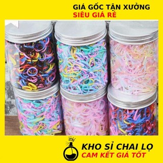 Chun buộc tóc ❂ hộp thun thái siêu dẻo 500ml, dây cột tóc, phụ kiện du lịch
