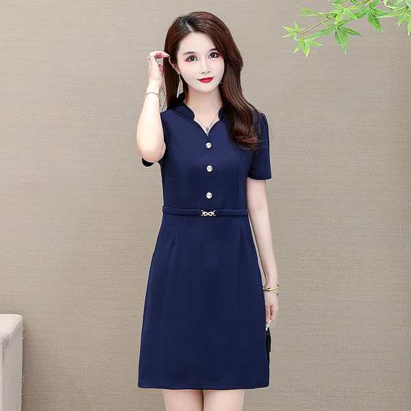 Đồ bộ trung niên cho mẹ đầm cho mẹ trung niên Váy liền ngắn tay cho mẹ trẻ mẫu mới mùa hè 2022 váy dài vừa tôn dáng gầy che bụng cho phụ nữ trung niên thời trang