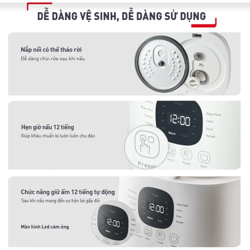 Nồi cơm điện tử Tefal Rice Mate Mini 0.7L RK515168