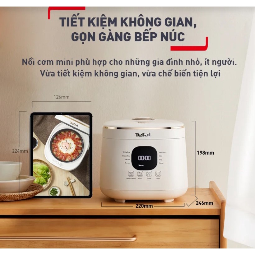 Nồi cơm điện tử Tefal Rice Mate Mini 0.7L RK515168
