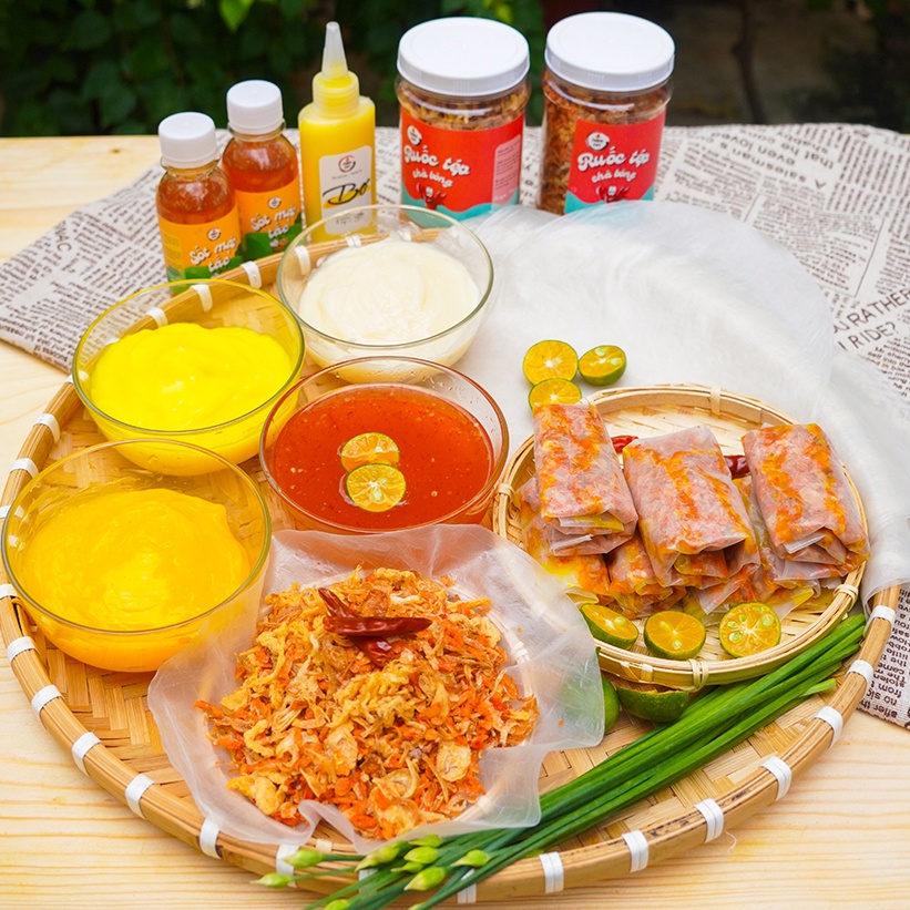 Combo Rước đèn - Bánh tráng phơi sương kèm ruốc tép chà bông, bơ hột gà Thích Cay