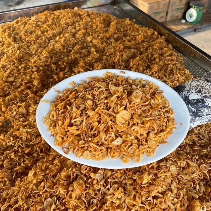 Hành phi da dụng tách dầu Thích Cay loại ngon nhất vàng giòn thơm không trộn bột túi 80g
