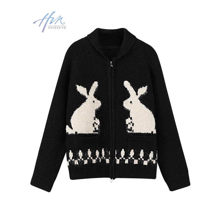 Áo Khoác cardigan Len Dày Thiết Kế Hình Thỏ Thời Trang Thu Đông Cho Nữ
