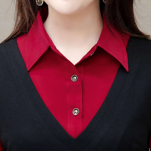 Đồ bộ trung niên cho mẹ đầm cho mẹ trung niên Váy liền giả hai chiếc lót nhung váy chữ A che bụng trẻ trung mẫu thu đông 2023 mẫu dài vừa cổ vuông trang phục cho mẹ trung niên