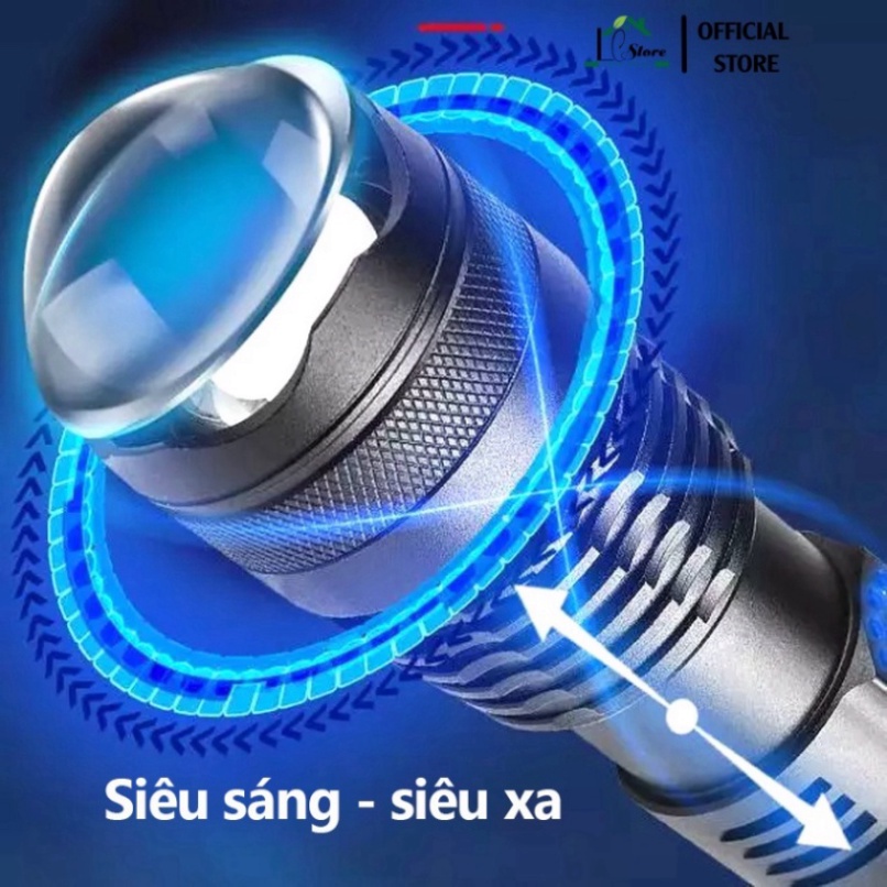 Đèn pin siêu sáng cầm tay bản cao cấp pin 26650 pin trâu, đèn led chiếu xa chống nước bảo hành 6 tháng New New