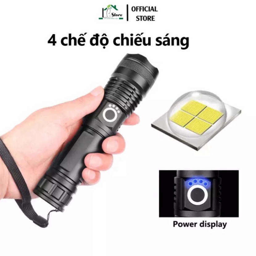 Đèn pin siêu sáng cầm tay bản cao cấp pin 26650 pin trâu, đèn led chiếu xa chống nước bảo hành 6 tháng New New