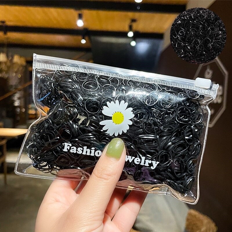 Sét 1000 Dây Thun Buộc Tóc Nhiều Màu Sắc Co Giãn Sử Dụng 1 Lần Cho Bé