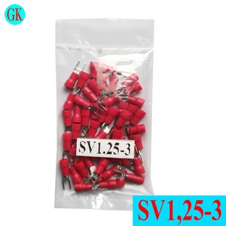 Đầu cốt điện sv1,25-3 màu đỏ