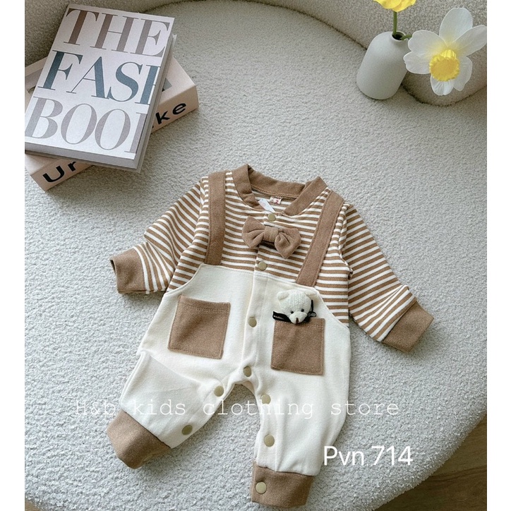 Body công tử đính nơ cực yêu cho bé trai, chất nỉ dầy dặn ấm áp