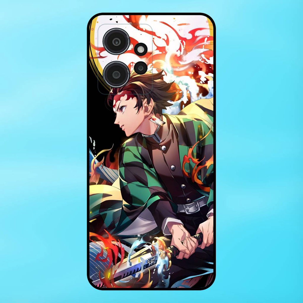 Ốp lưng điện thoại Redmi Note 12 4G viền đen Tanjiro Kimetsu No Yaiba
