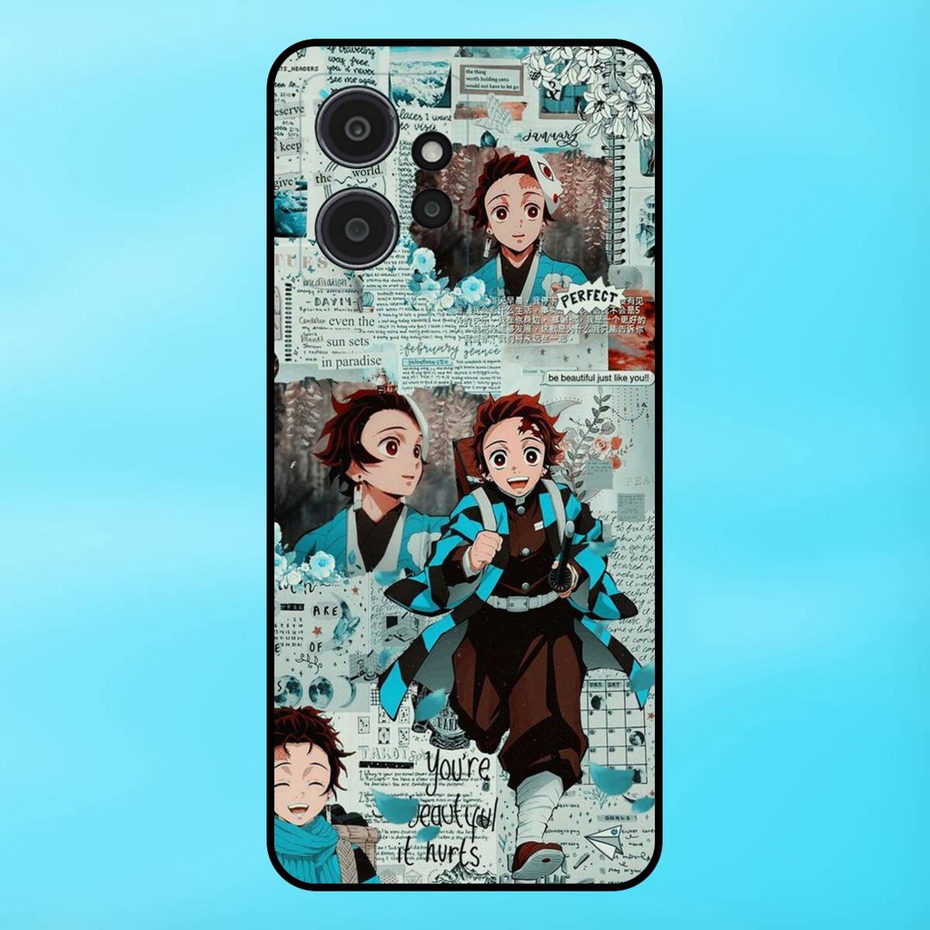 Ốp lưng điện thoại Redmi Note 12 4G viền đen Tanjiro Kimetsu No Yaiba