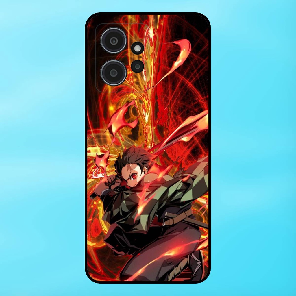 Ốp lưng điện thoại Redmi Note 12 4G viền đen Tanjiro Kimetsu No Yaiba