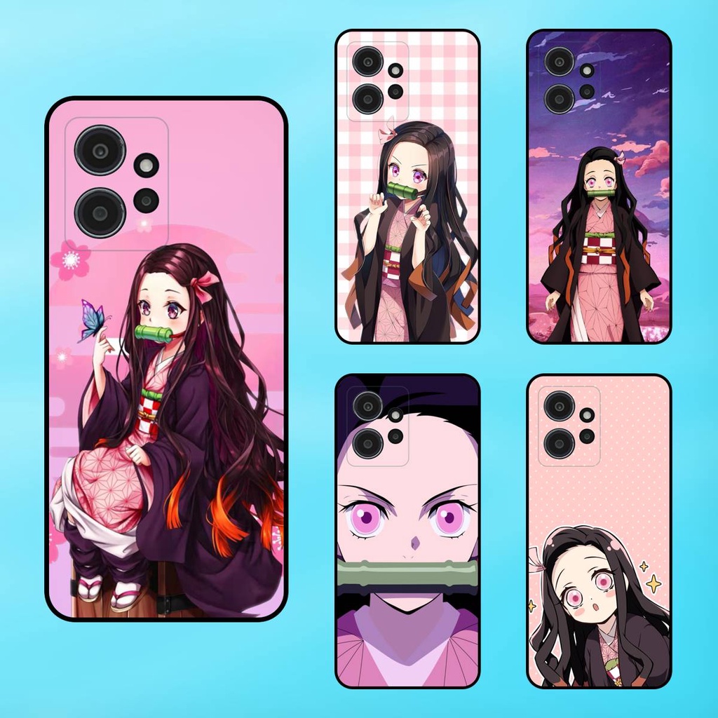 Ốp lưng điện thoại Redmi Note 12 4G viền đen Nezuko Kimetsu no Yaiba