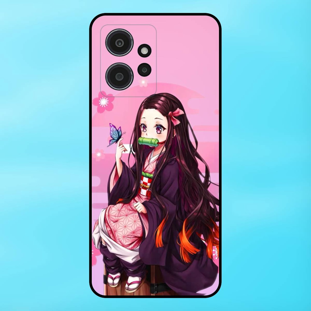 Ốp lưng điện thoại Redmi Note 12 4G viền đen Nezuko Kimetsu no Yaiba