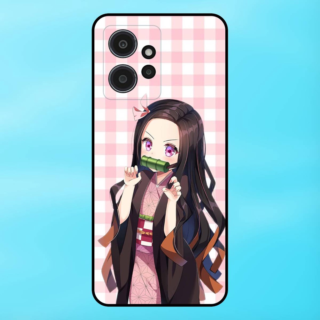 Ốp lưng điện thoại Redmi Note 12 4G viền đen Nezuko Kimetsu no Yaiba