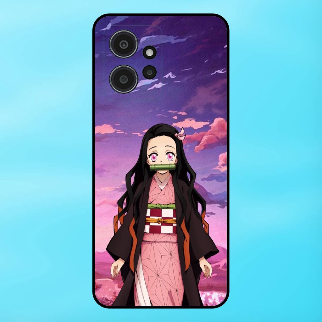 Ốp lưng điện thoại Redmi Note 12 4G viền đen Nezuko Kimetsu no Yaiba