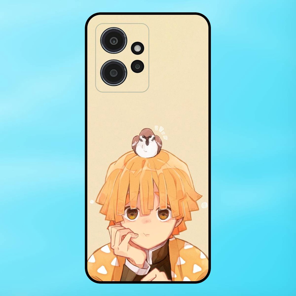 Ốp lưng điện thoại Redmi Note 12 4G viền đen Zenitsu Kimetsu no Yaiba