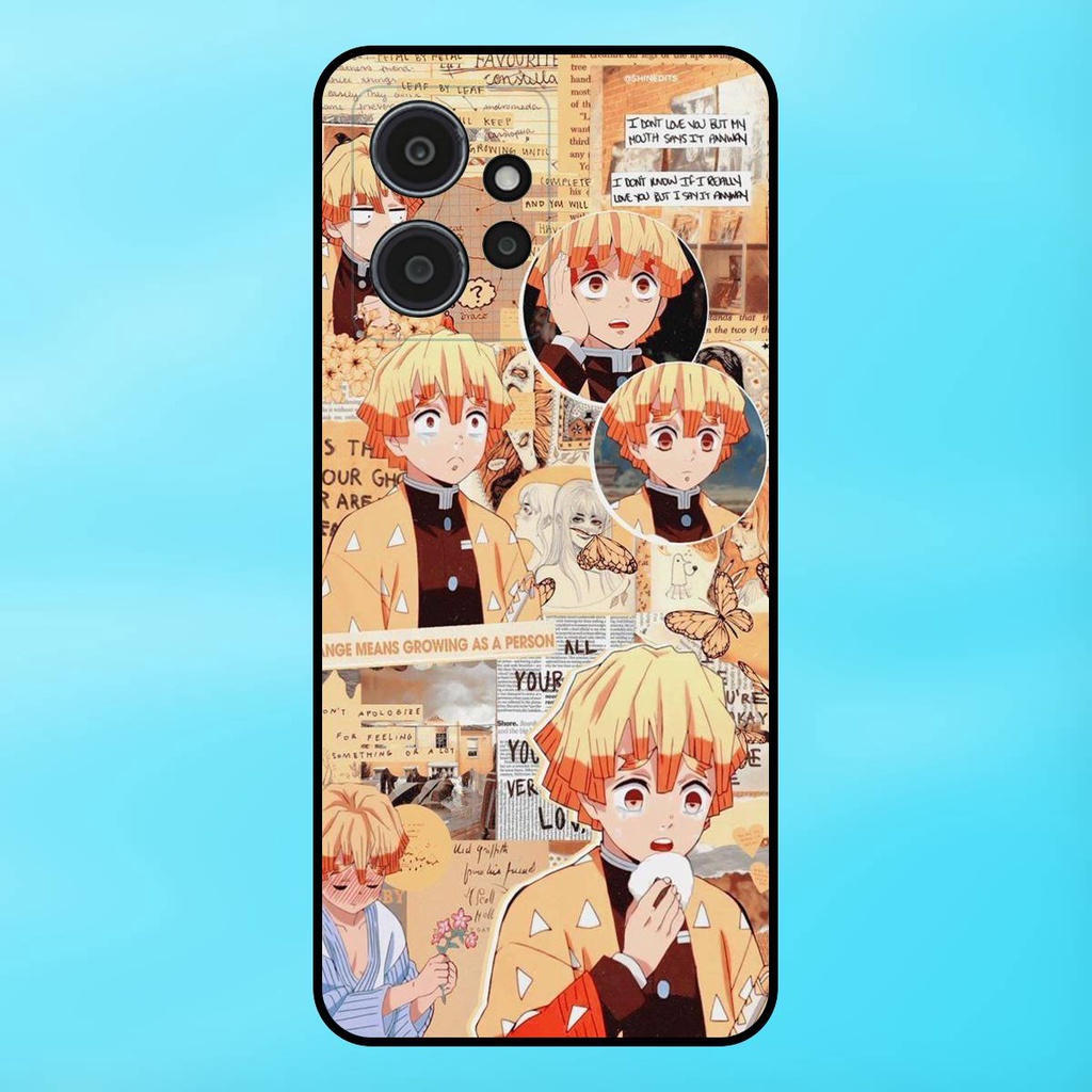 Ốp lưng điện thoại Redmi Note 12 4G viền đen Zenitsu Kimetsu no Yaiba