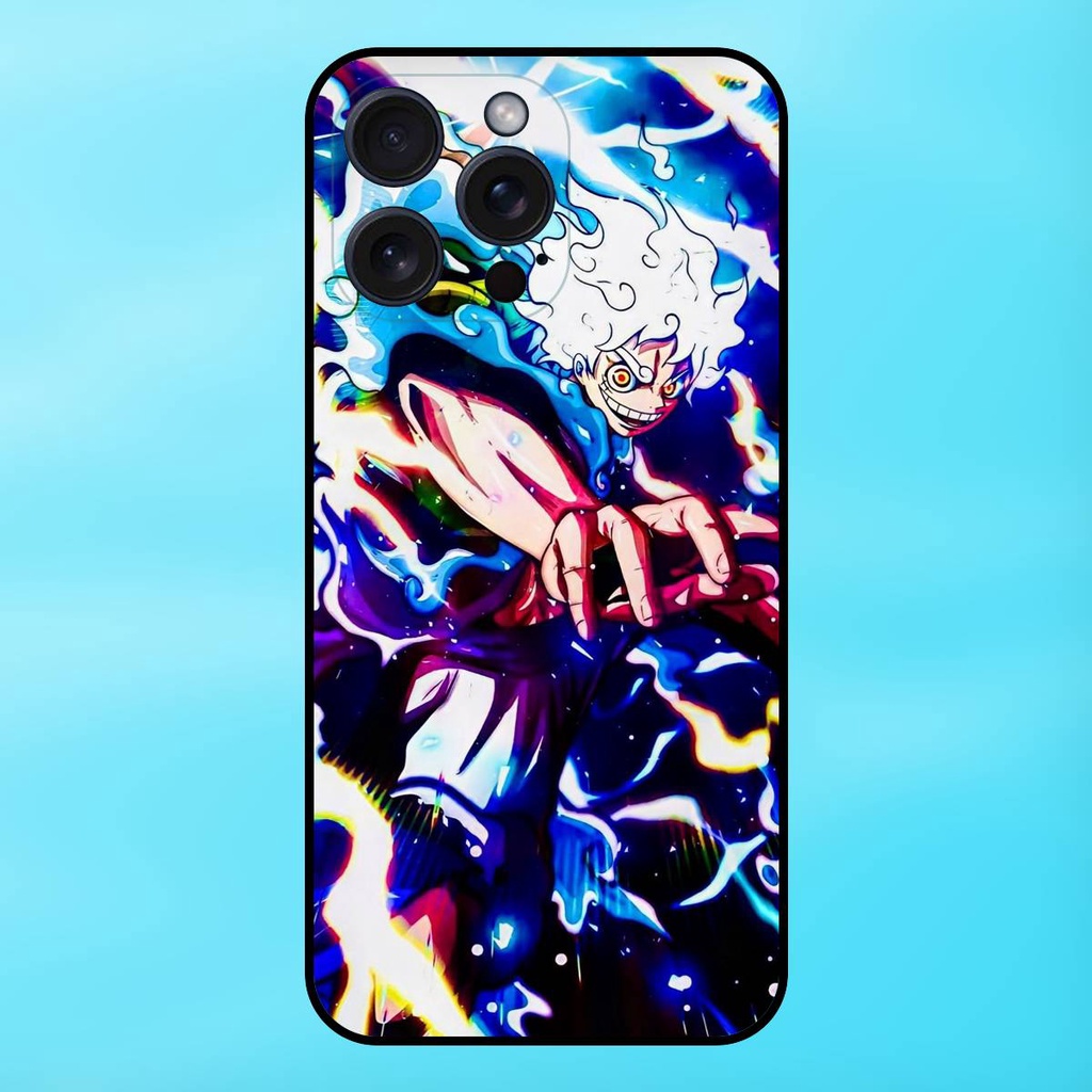 Ốp lưng điện thoại iPhone 15 Pro Max viền đen Luffy One Piece