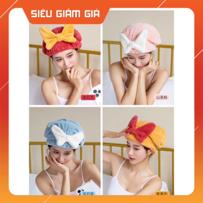 Mũ ủ tóc - Mũ quấn tóc gội đầu cao cấp, vải cotton mềm mại mũ chuyên dụng cho salon Cam