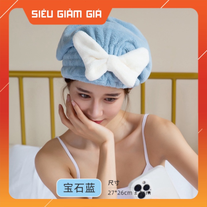 Mũ ủ tóc - Mũ quấn tóc gội đầu cao cấp, vải cotton mềm mại mũ chuyên dụng cho salon Cam