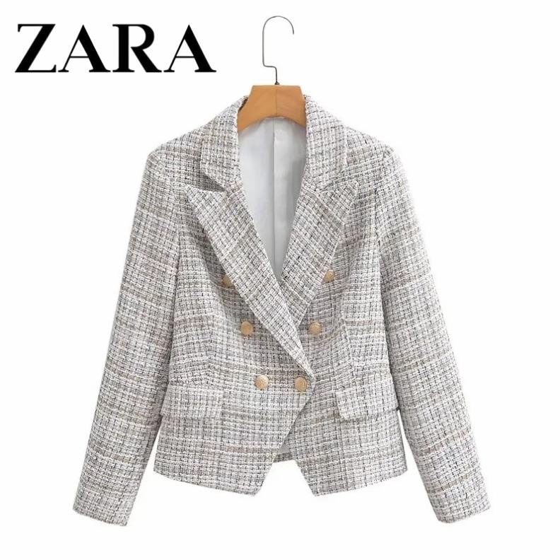 Morococ Zara áo Khoác Vest Và Chân Váy camere dạ karo