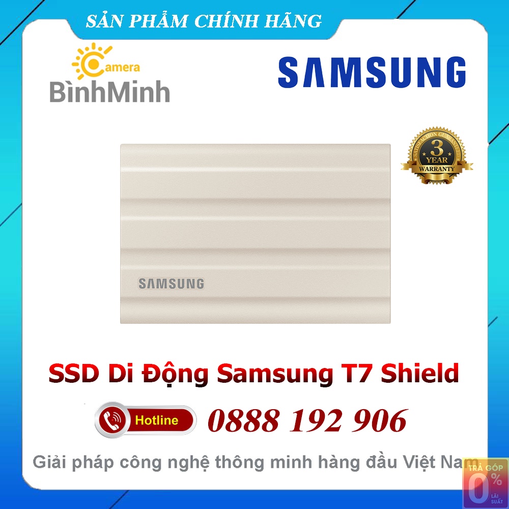 [Mã ELFLASH3 hoàn 10K xu đơn 20K] Ổ Cứng SSD Di Động 1TB 2TB 4TB Samsung T7 Shield USB 3.2 Gen 2