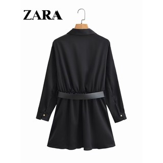 Morocco Zara Đầm Sơ Mi Tay Dài chất lụa mềm trơn