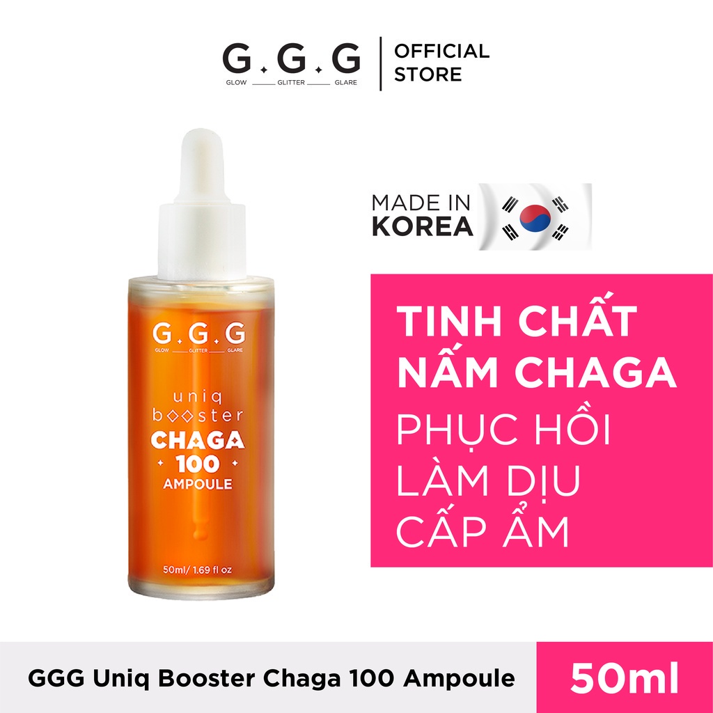 Booster Nấm Chaga Tinh Chất Ampoule Cấp Ẩm Sâu Làm Dịu & Phục Hồi Da Khỏe G.G.G Uniq Booster Chaga 50ml