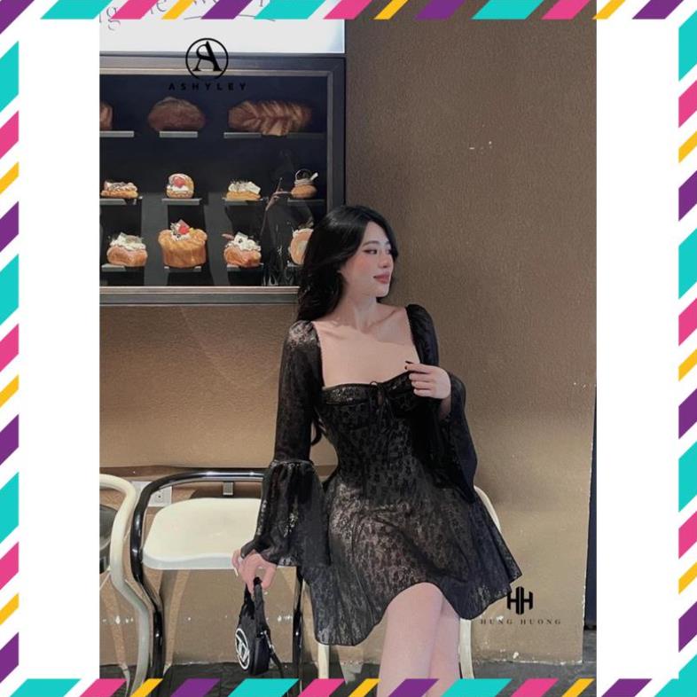 Đầm ren cúp ngực tay bồng loại 1 ASHYLEY