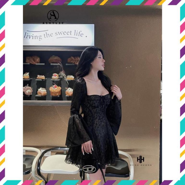 Đầm ren cúp ngực tay bồng loại 1 ASHYLEY