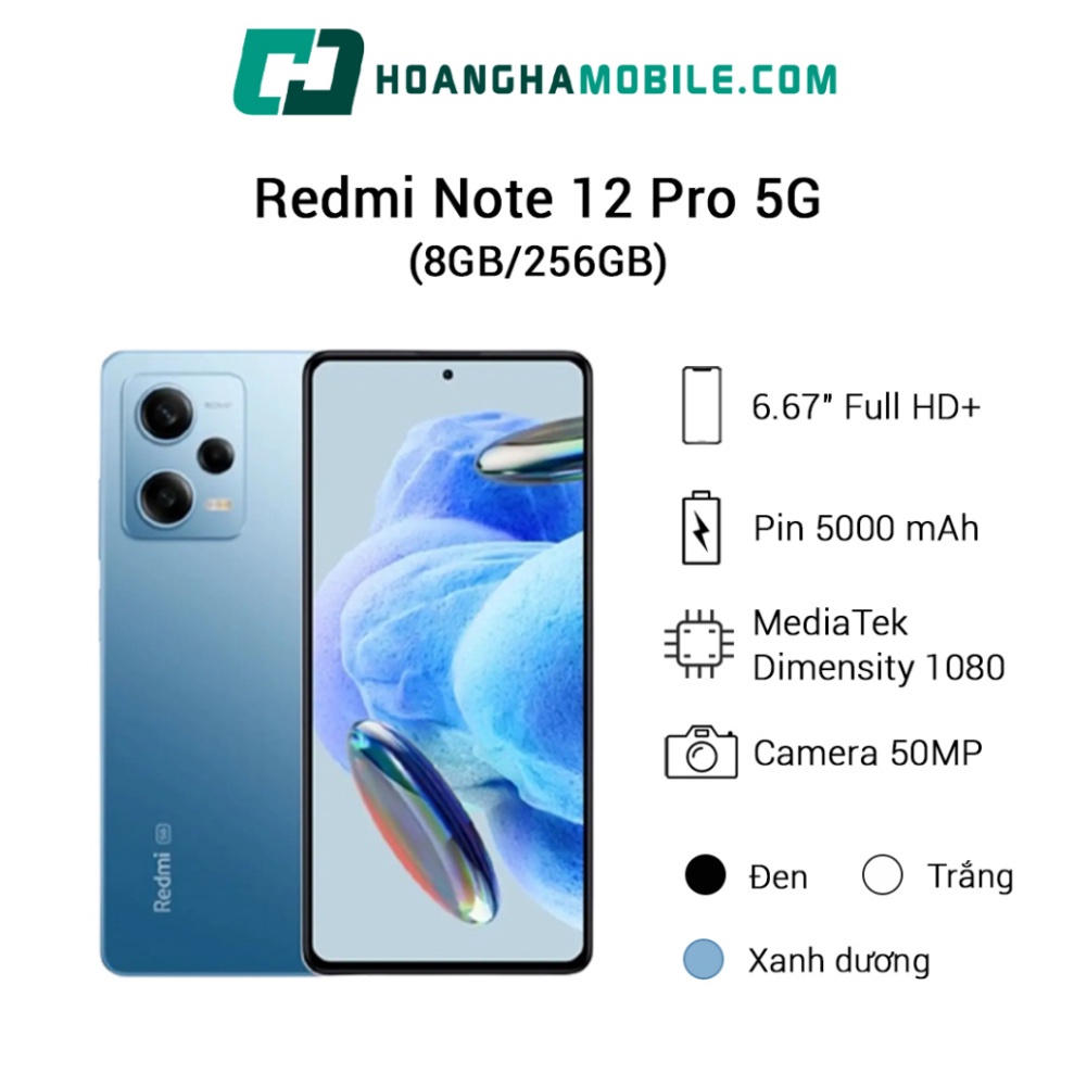 Điện thoại Redmi Note 12 Pro 5G 8GB/256GB - Chính hãng