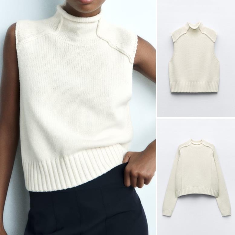 Morocco Zara Áo Dệt Kim Không Tay + Áo Dệt Kim Tay Dài Thời Trang Thu Đông xinh đẹp