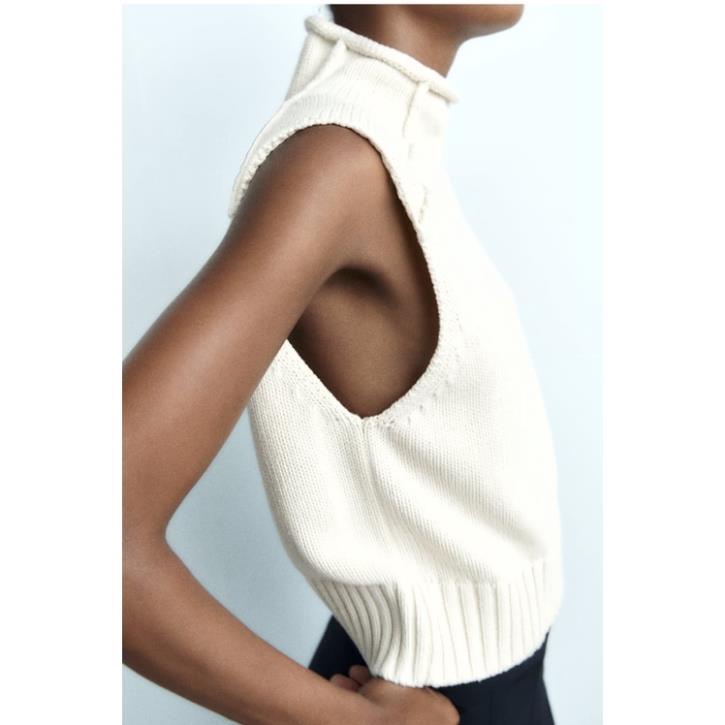 Morocco Zara Áo Dệt Kim Không Tay + Áo Dệt Kim Tay Dài Thời Trang Thu Đông xinh đẹp