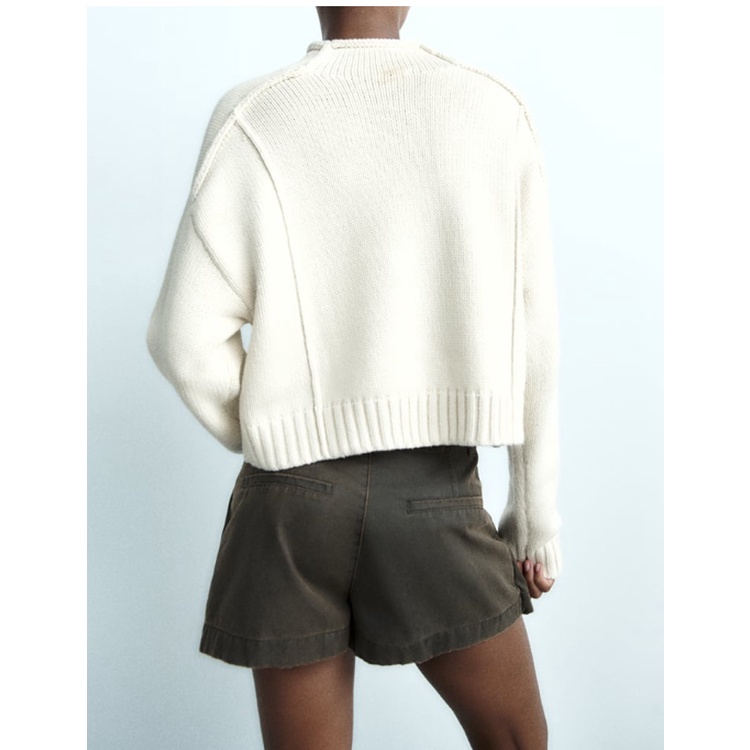 Morocco Zara Áo Dệt Kim Không Tay + Áo Dệt Kim Tay Dài Thời Trang Thu Đông xinh đẹp