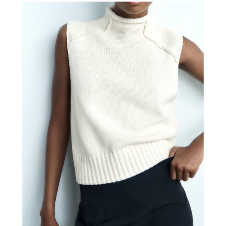 Morocco Zara Áo Dệt Kim Không Tay + Áo Dệt Kim Tay Dài Thời Trang Thu Đông xinh đẹp