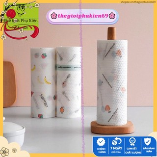 Cuộn khăn giấy lau bếp đa năng trắng họa tiết ap